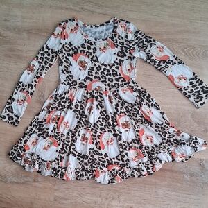 Posh Peanut Holiday Santa Twirl Dress, Size 5T-6T